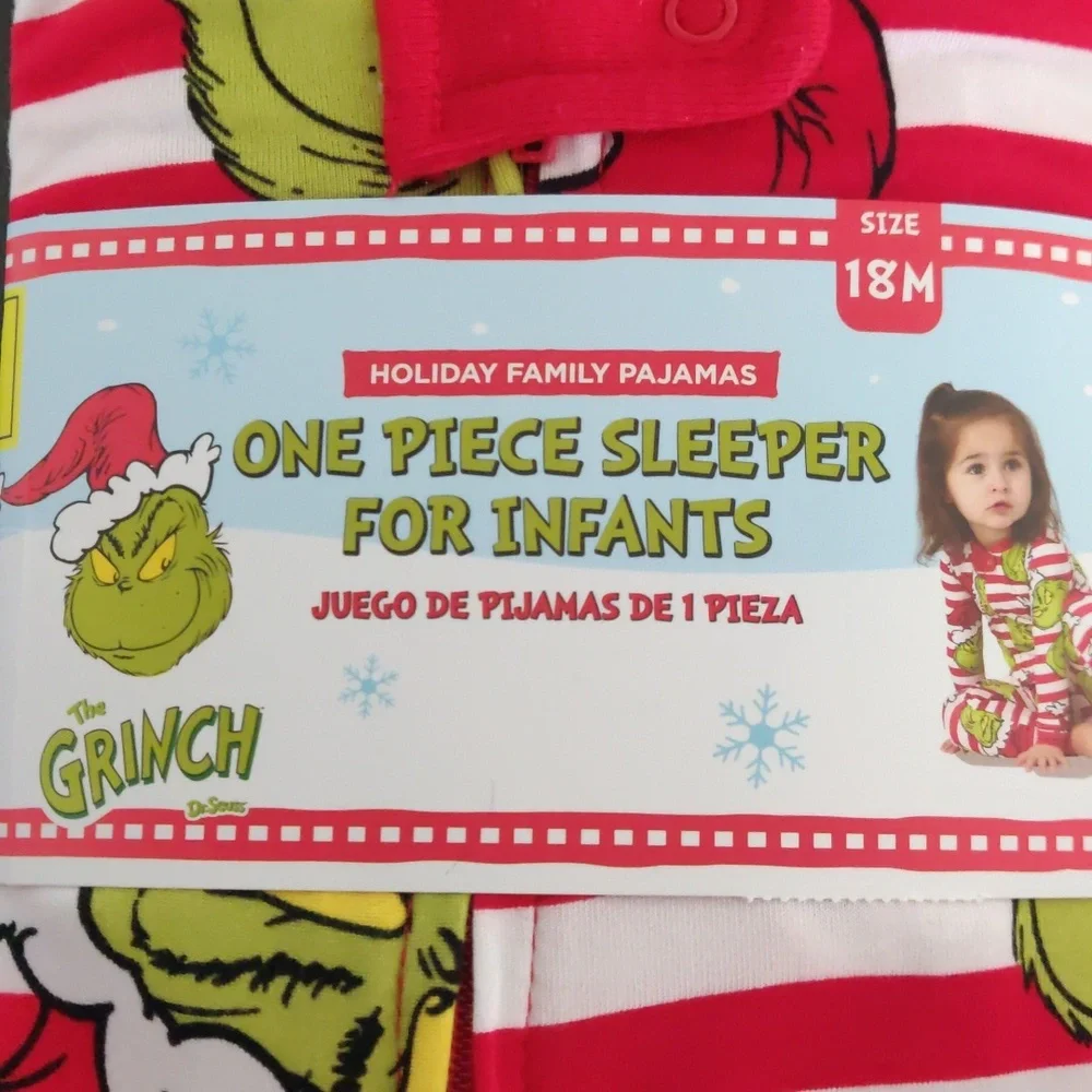 FINAL SALE🔥 🆕 infants Grinch pajamas - Picture 3 of 6